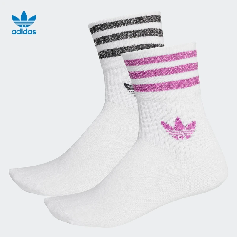 adidas阿迪达斯三叶草男女经典休闲舒适三条纹短筒运动袜子FL9685