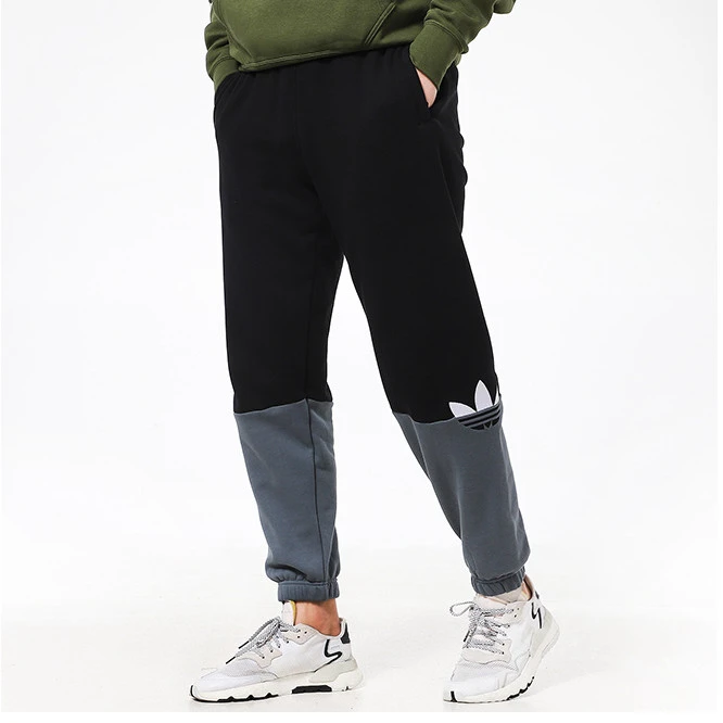 Adidas阿迪达斯三叶草裤子男裤运动裤拼色休闲长裤GN3445户外加绒