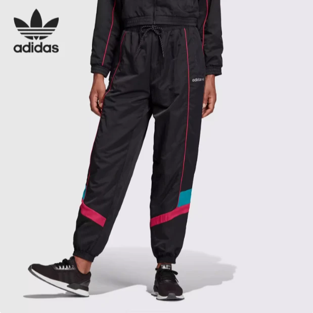 adidas阿迪达斯 三叶草 宽松 梭织 户外 休闲裤 长裤女款GC8781