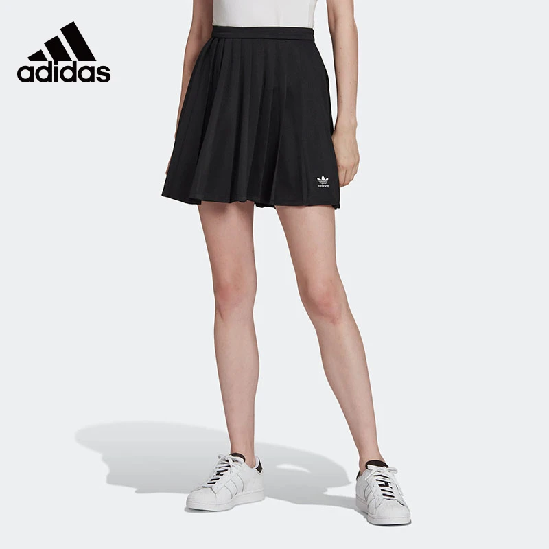 Adidas阿迪达斯三叶草女裙经典SKIRT网球半身百褶短裙HC2058女款