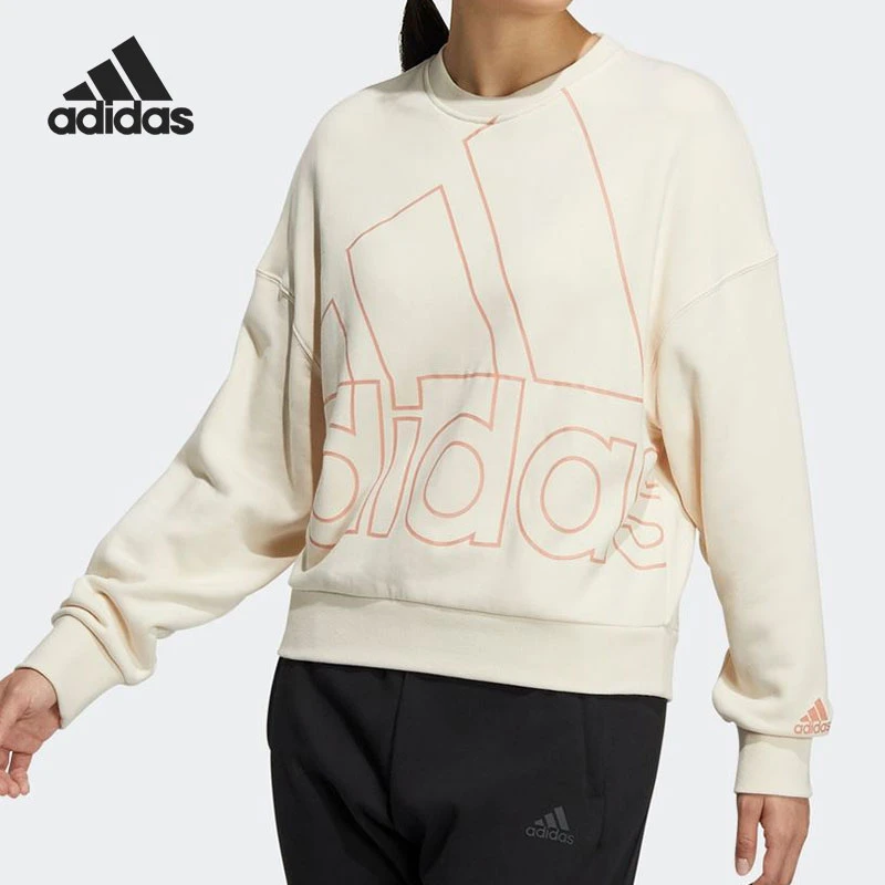 Adidas/阿迪达斯运动女子宽松跑步印花圆领套头卫衣 HM9381女款