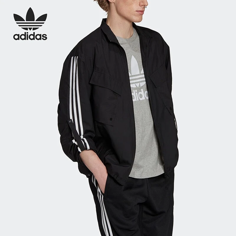 ADIDAS/阿迪达斯三叶草男子舒适运动立领夹克外套 HN7030