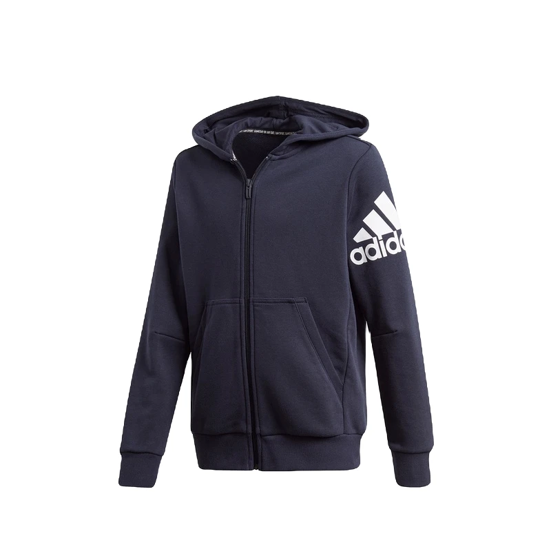 Adidas/阿迪达斯春季儿童男女运动针织外套连帽衫GK3275卫衣开衫