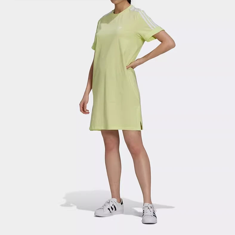 Adidas阿迪达斯三叶草女子短袖宽松舒适透气运动休闲连衣裙H35504