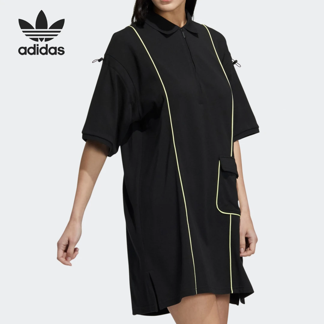 Adidas/阿迪达斯三叶草夏季宽松女子休闲连衣裙女款运动 HC6582
