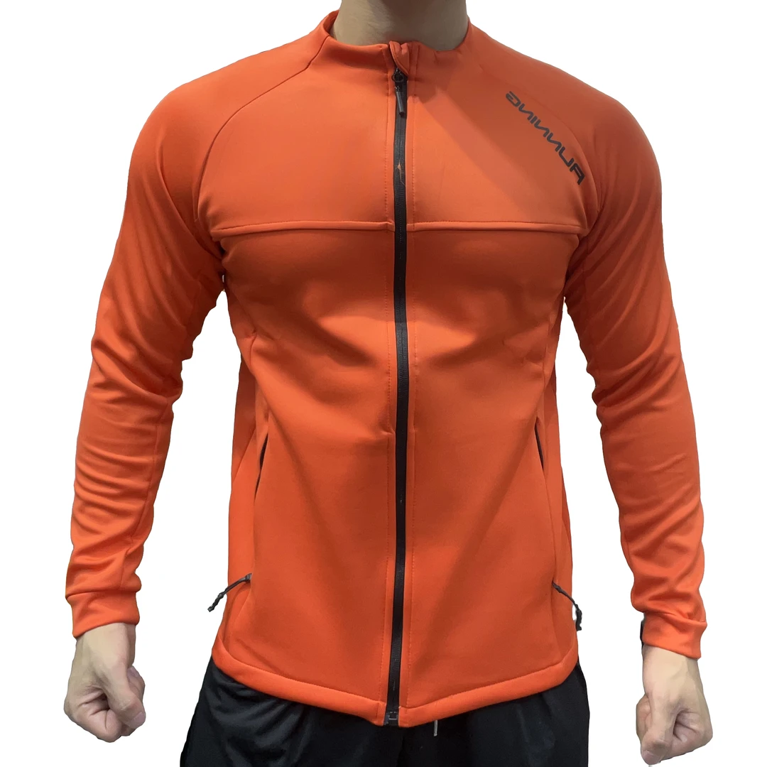 男款春秋开衫休闲健身外套运动跑步速干长袖立领健身私教上衣衬衫