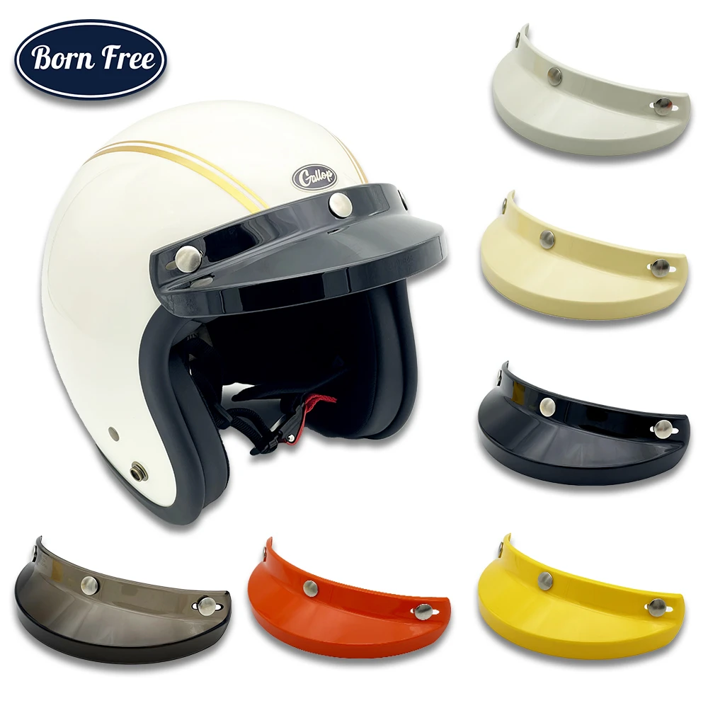 BornFree四分之三头盔通用大帽檐遮阳挡雨耐磨盔体装饰品防刮通用