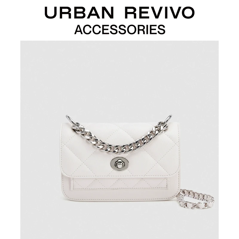 URBAN REVIVO秋冬新款女士法式气质链条手提斜挎包UAWB30198