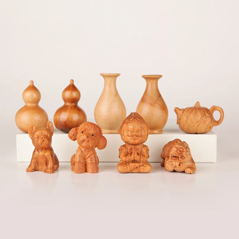 云璟崖柏手工雕刻动物手把件木艺摆件家居日常木雕工艺品