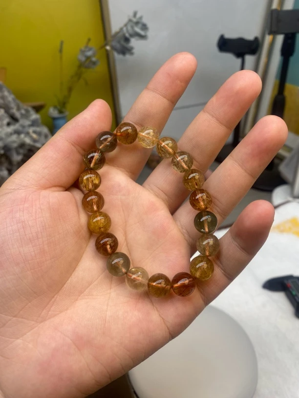 水晶手串发晶10mm