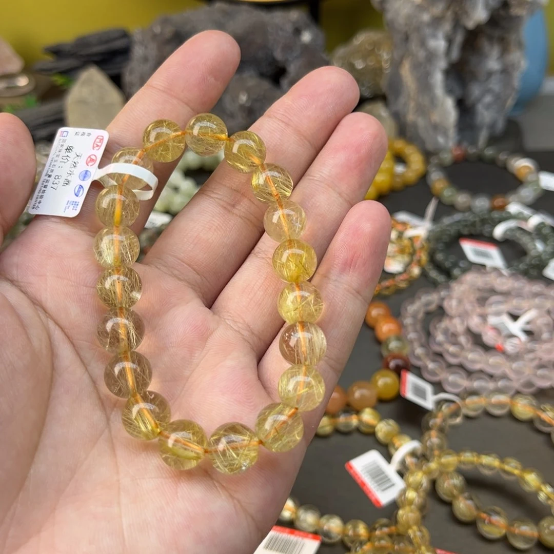 水晶手串未镶嵌发金