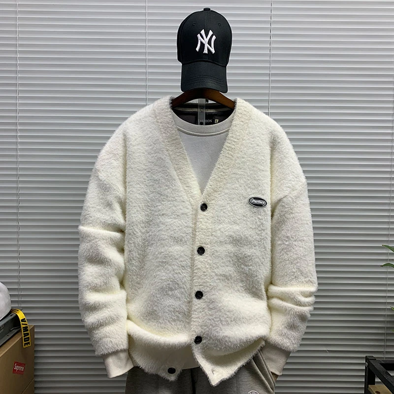 开衫针织衫毛衣外套男士秋冬新款纯色原创港风休闲潮牌情侣毛线衣