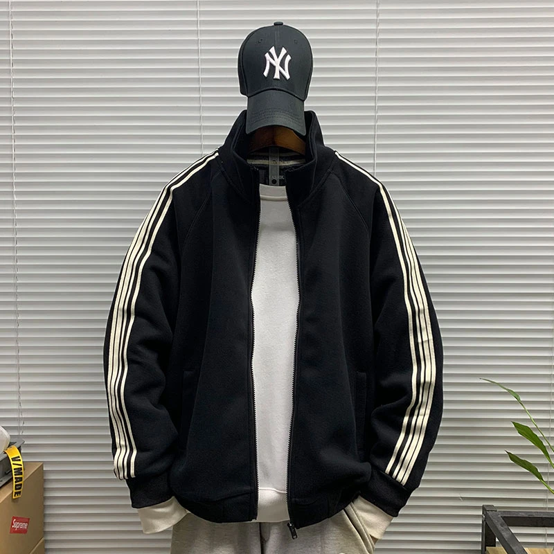 2025春秋新款立领开衫卫衣外套男休闲宽松运动潮牌百搭青少年帽衫