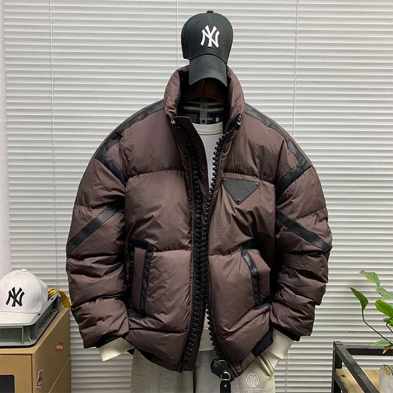 羽绒服外套男士冬季新款潮牌立领加厚保暖休闲宽松高街百搭面包服