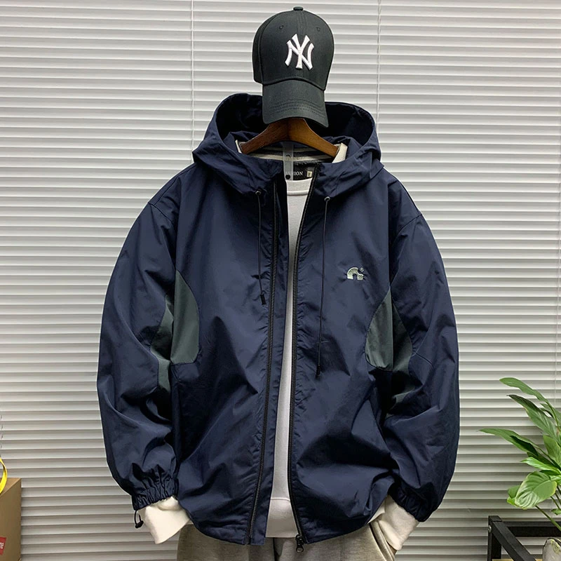 2025春秋新款工装连帽机能夹克男休闲宽松潮牌百搭防风运动山系外