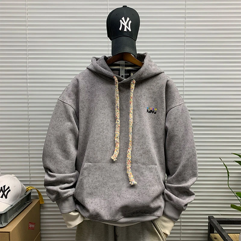 春秋季新款连帽卫衣外套男士休闲宽松潮牌重磅青少年百搭上衣帽衫