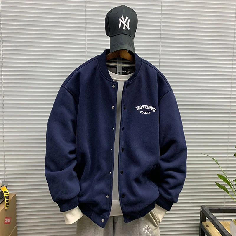 立领刺绣棒球服夹克男春秋新款休闲宽松运动青少年百搭飞行服外套