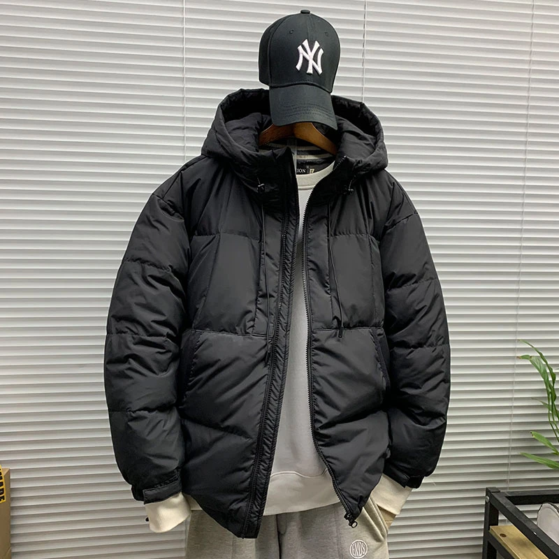 冬季新款加厚保暖羽绒服外套男士休闲宽松潮牌保暖港风百搭面包服