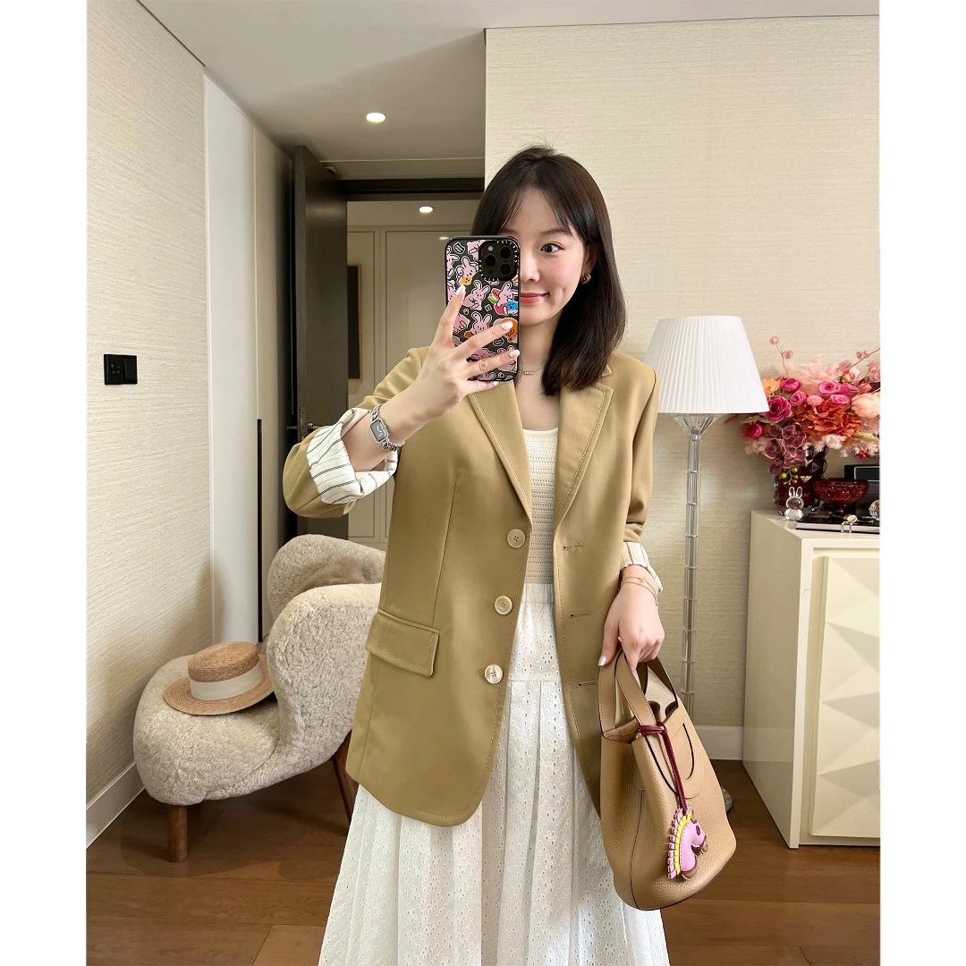 SUNDAYMERRY精致拱针工艺 斜纹精纺羊毛三粒扣西装