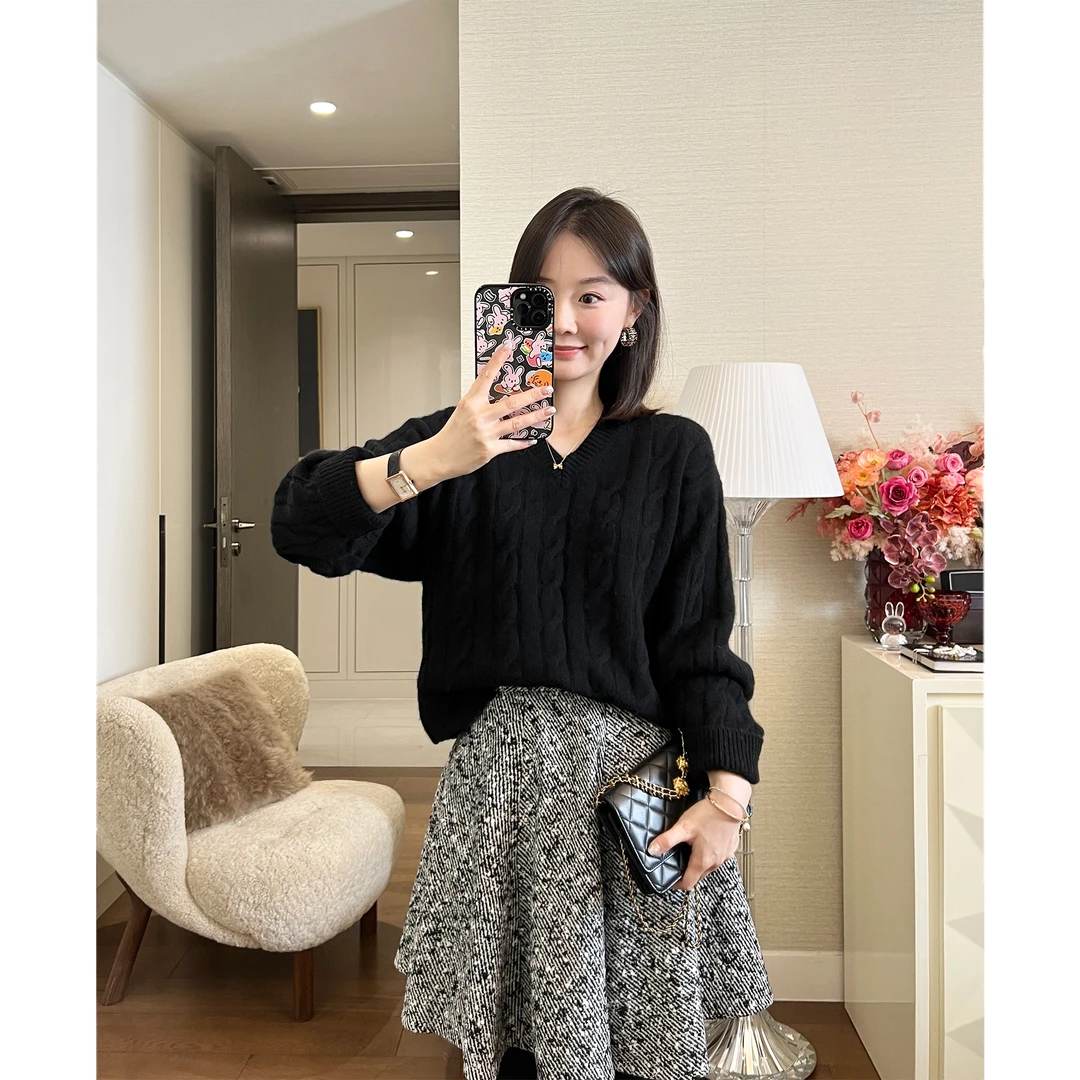 SUNDAYMERRY斜纹雪花呢 迷你太阳花短款半身裙