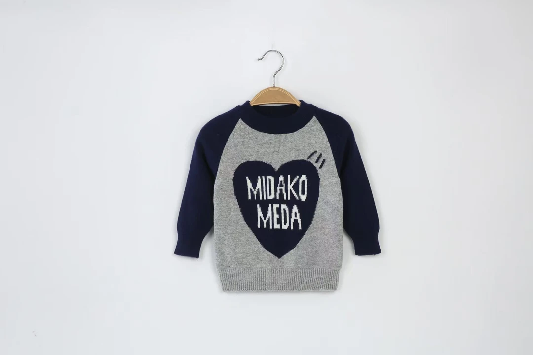 （两根线）鄂尔多斯市儿童针织衫圆领秋冬新款女童时尚针织衫套头