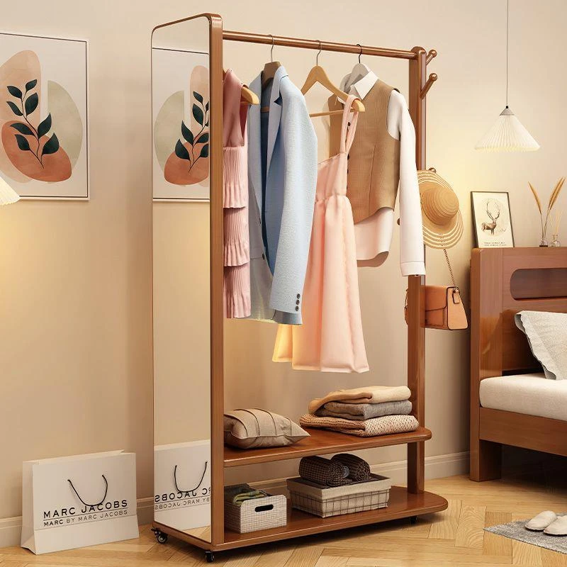 小扬哥推荐可移动衣帽架落地立式穿衣镜收纳一体家用全身镜落地新
