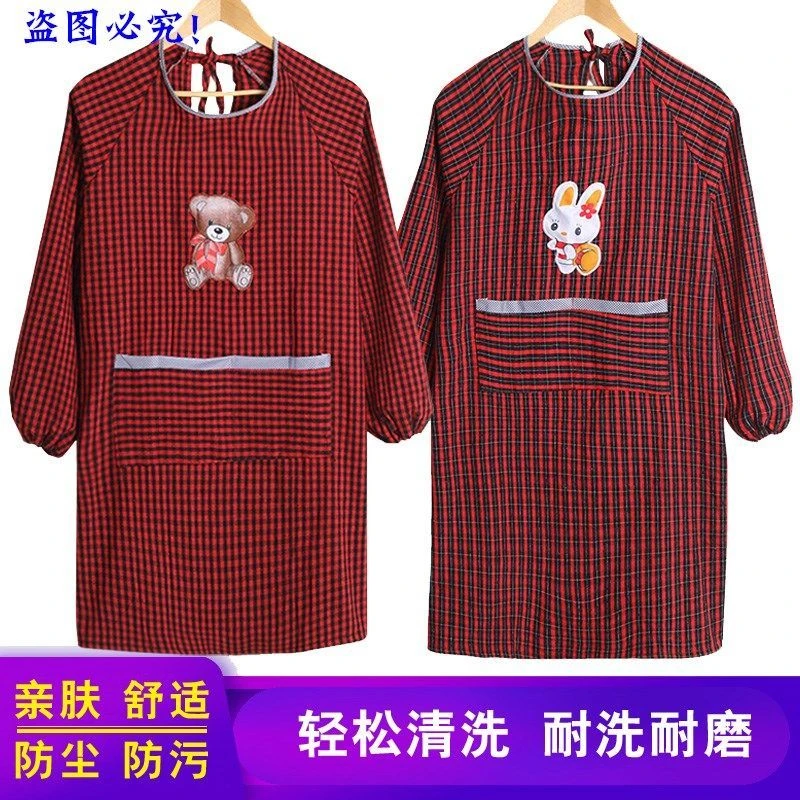 围裙罩衣老粗布工作服反穿清洁厨房家用成人时尚韩版饭店大人做饭