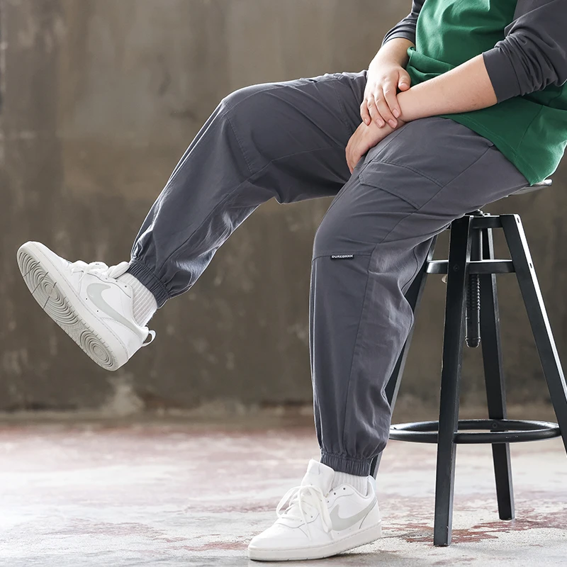 【早秋薄款】胖儿童裤子男童运动裤大码加肥加大工装裤棉长裤中大童