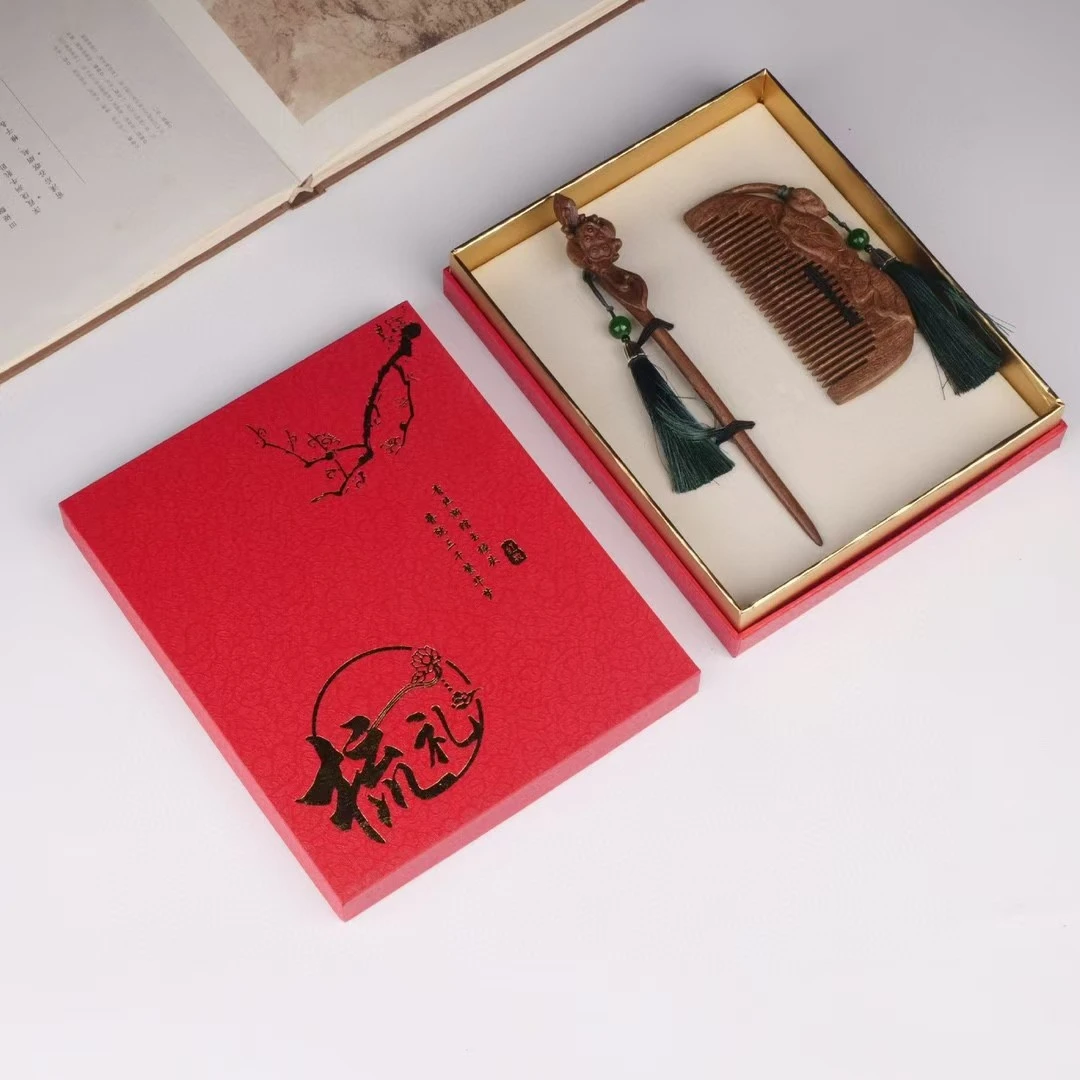 荷花梳子发簪套装