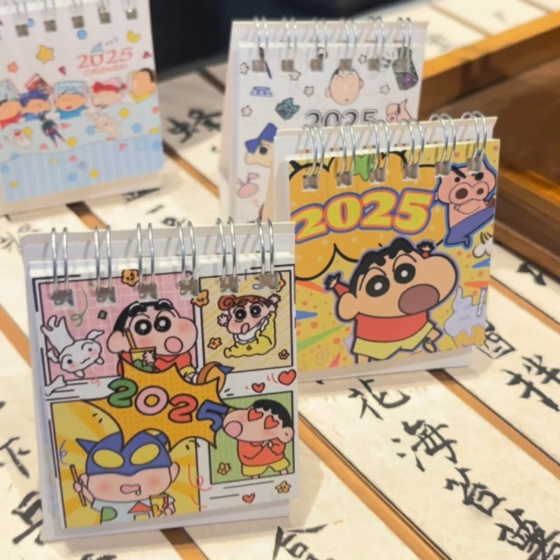 蜡笔小新原创少女心可爱迷你台历2025年卡通小日历月历学生桌面