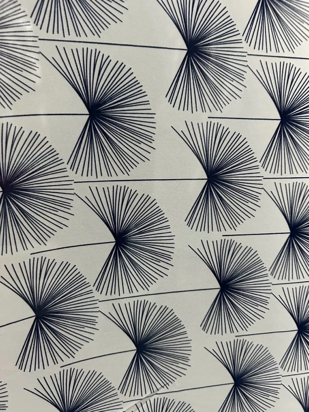 弹力双绉白色蒲公英时装面料