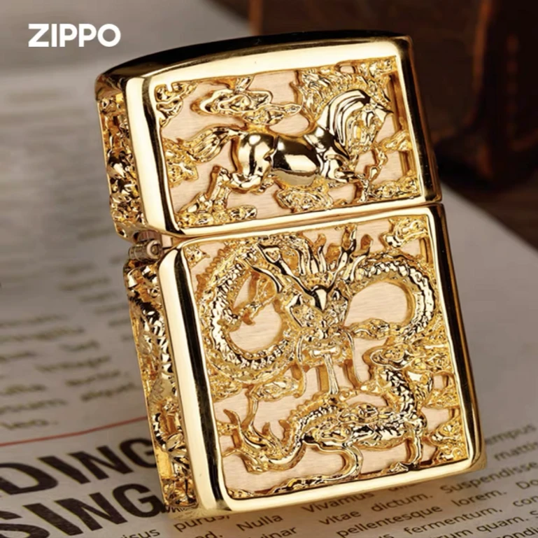 ZIPPO/之宝zippo打火机正品-DIY-205-黄铜套甲-龙马精神-DYJ1