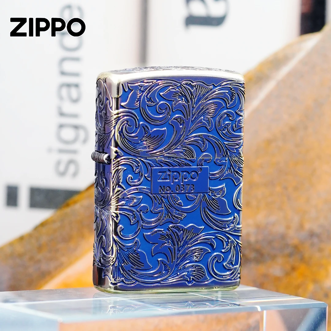 ZIPPO正品打火机/205-中标烤蓝唐草-雕刻-经典 个性 送礼收藏