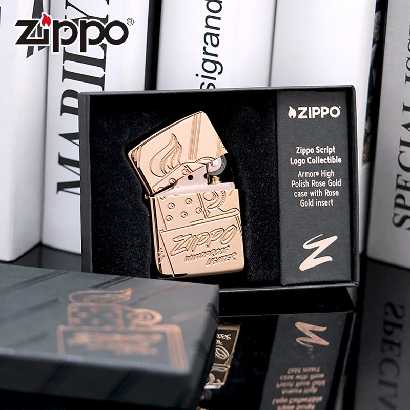 ZIPPO/之宝打火机/美版斜底75周年-夕阳镀玫瑰金-收藏【鹰皇】MBJ1