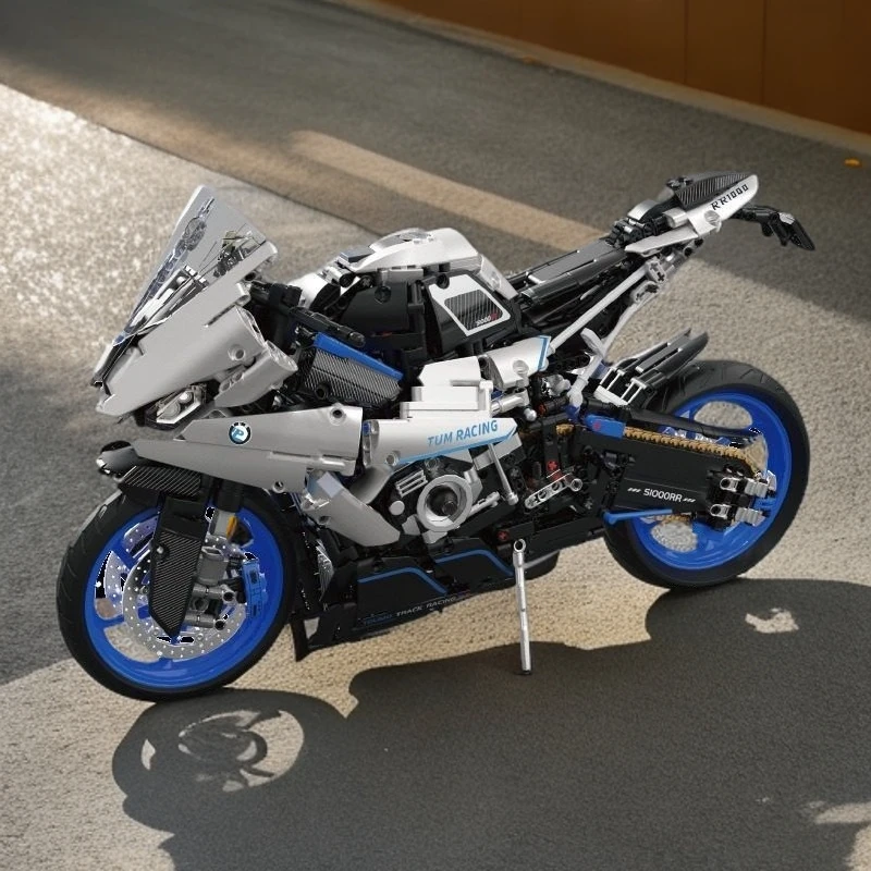 摩托车玩具益智拼装积木1:5仿真模型成人高难度重机拼装玩具摆件