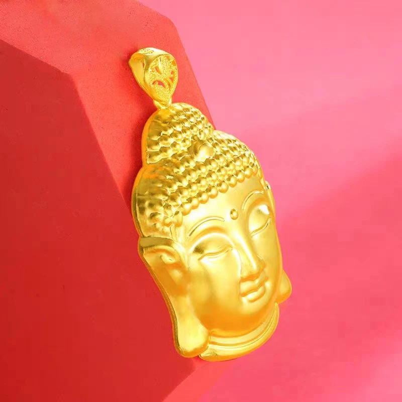 【宠粉专享】佛头吊牌素款金色挂坠空心项坠时尚手工轻奢
