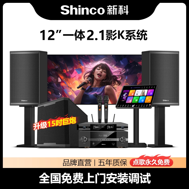 新科12寸家庭KTV音响套装全套家用卡拉OK唱歌K歌音箱一体点歌机