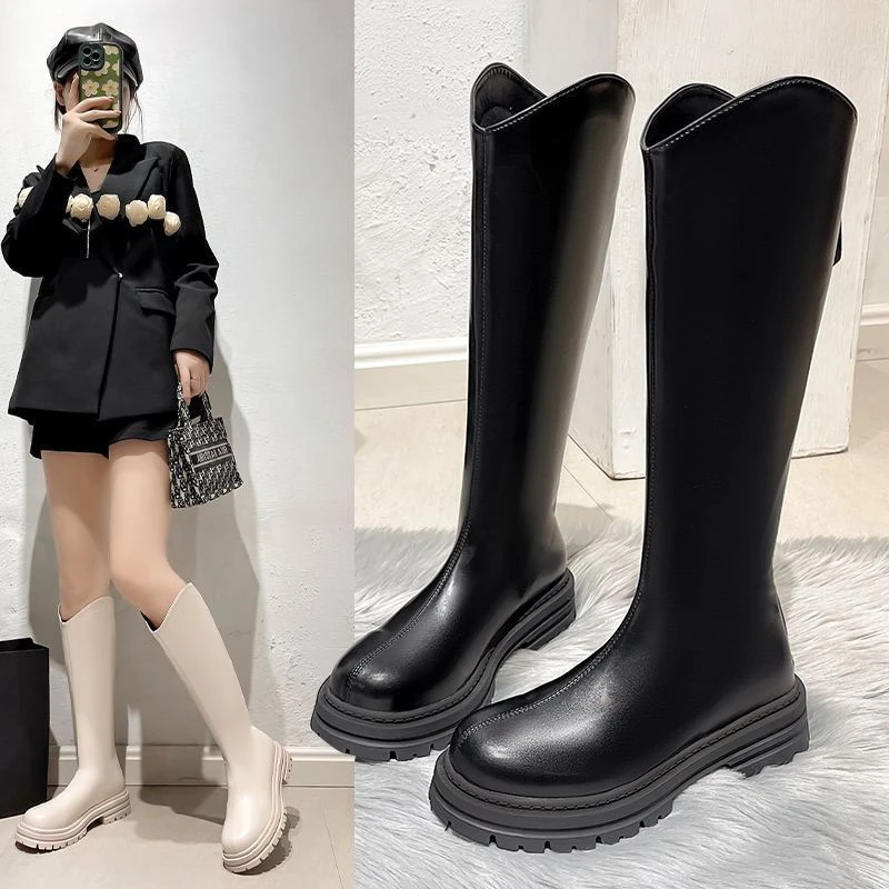 长靴长筒靴女秋冬季今年女鞋新款加绒高筒小个子鞋子女款长筒靴