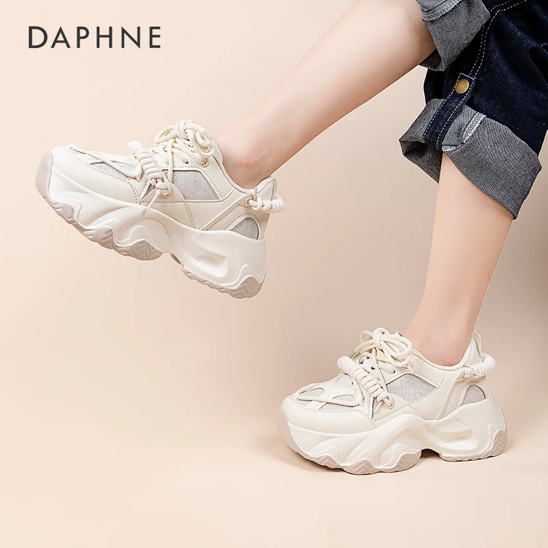 Daphne/达芙妮厚底老爹鞋女2025夏季小香风休闲鞋复古轻便运动鞋