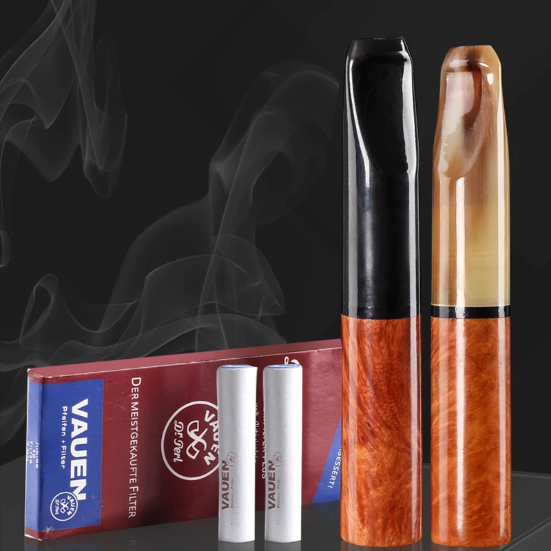 石楠木9mm活性炭滤芯粗细两用烟嘴男士高端过滤器换芯型