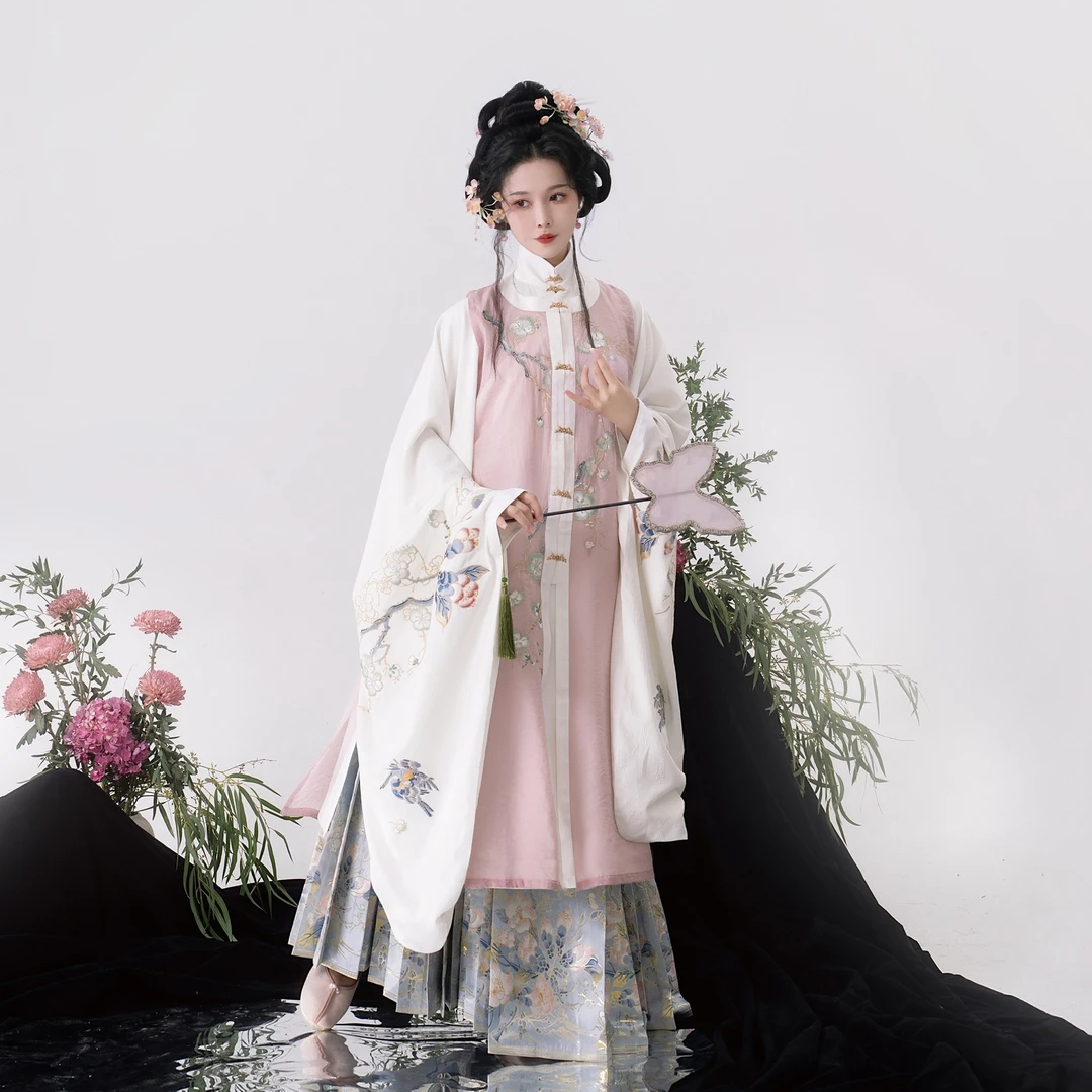 静还决 梨花千树雪 明制原创汉服长比甲长袄中国马面裙新中式通勤