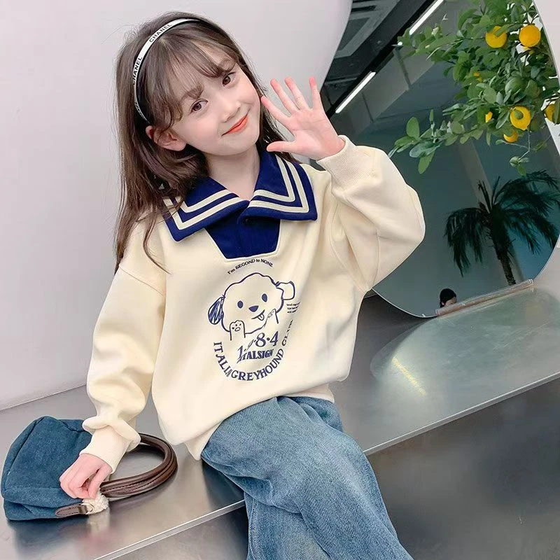 （非图片款）儿童春秋女童长袖洋气女孩韩版翻领休闲加绒中大童秋冬