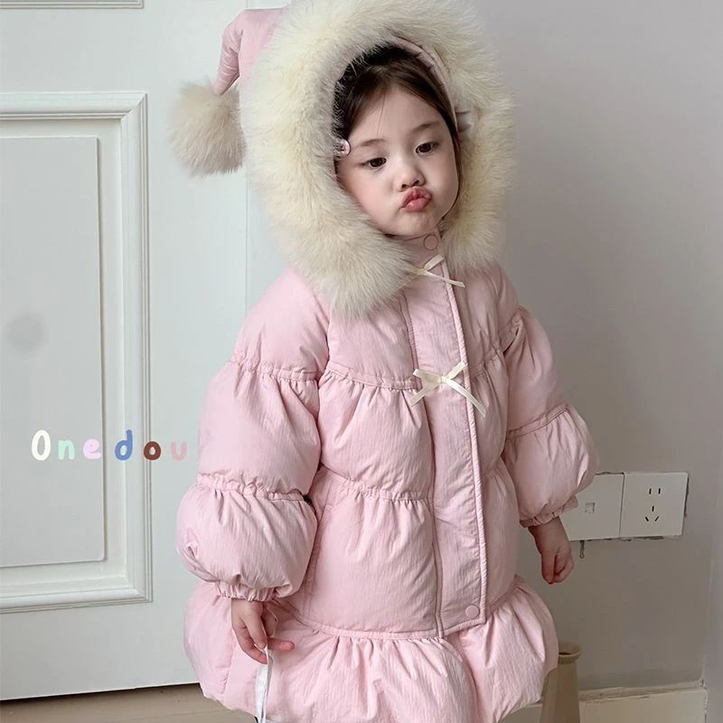 m276粉色可爱棉服冬季洋气儿童加厚保暖棉衣2025可爱超萌儿童衣服