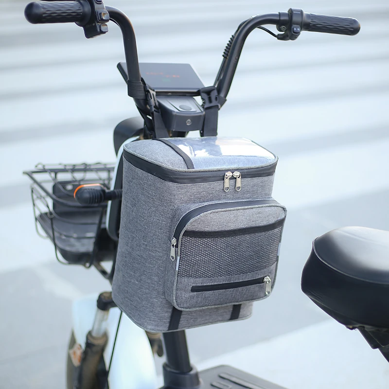 电动车头盔挂物包电瓶车前挂包防水前置物兜神器雨衣充电器收纳袋