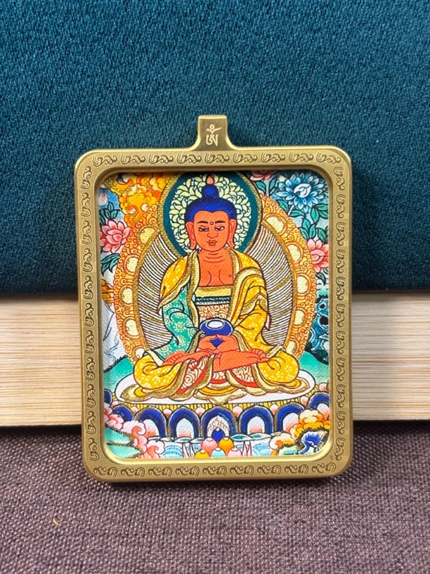 唐卡 阿弥陀佛 生肖狗，猪本命 钛钢 潮流吊坠挂链自选