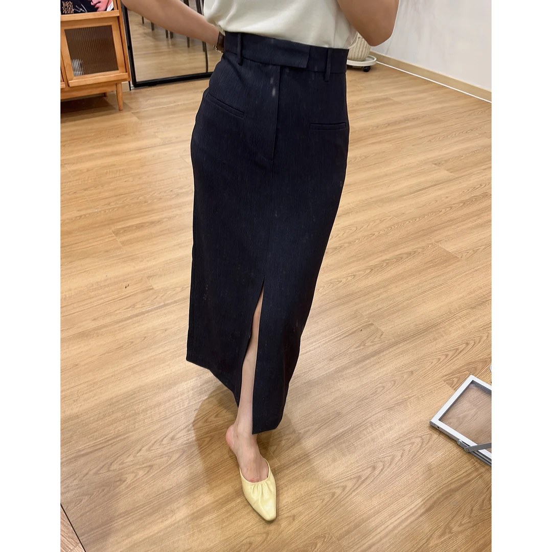 【现货清仓2064】设计款开衩超显瘦西装裙