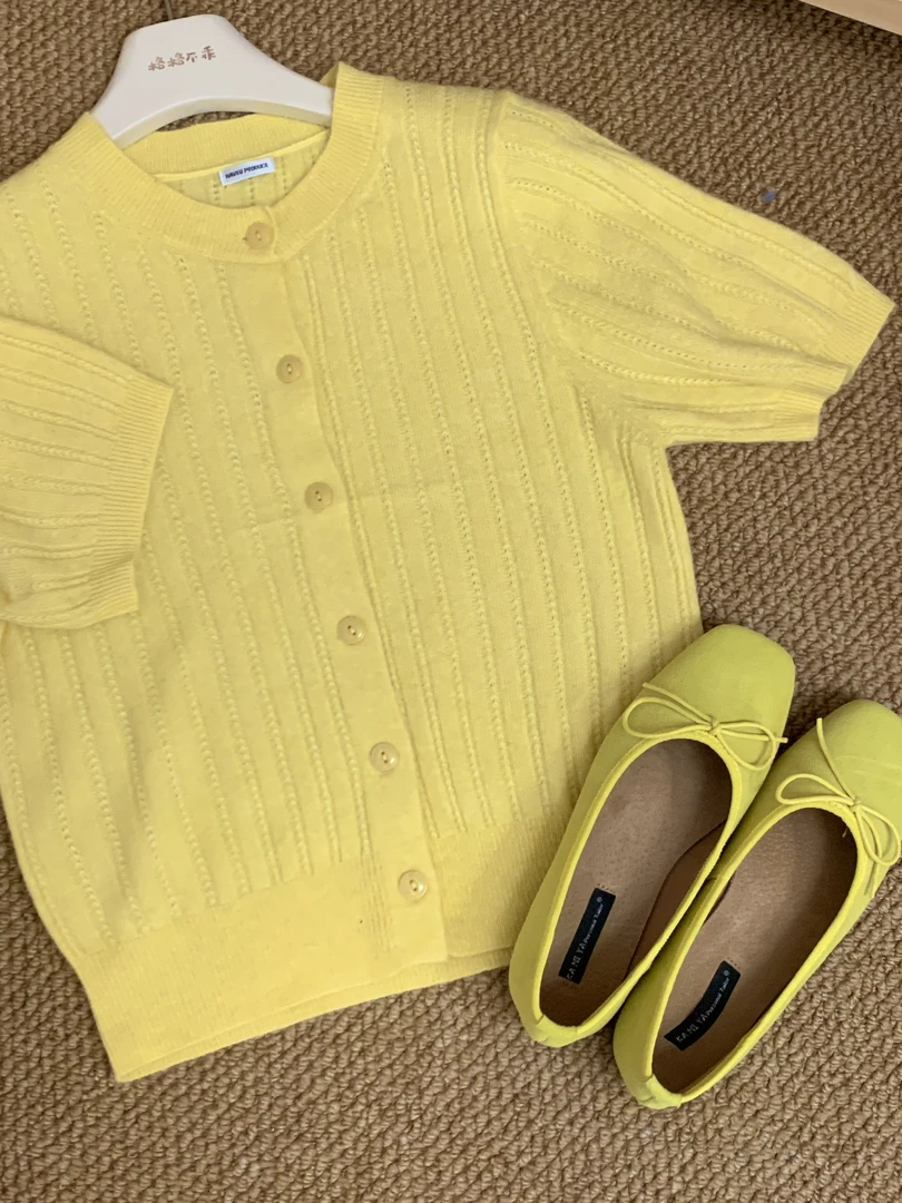 【GEGE】ins简约韩系针织镂空针织衫～