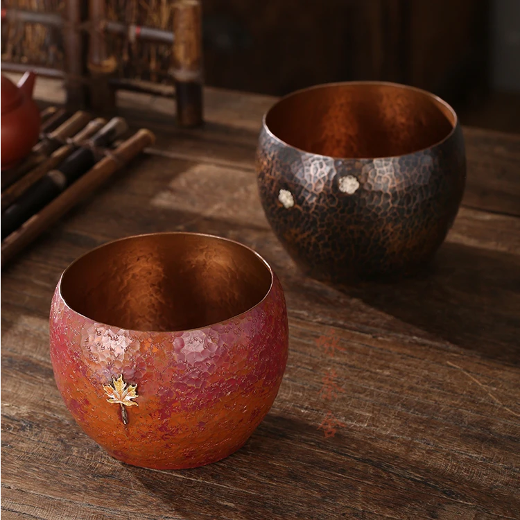 中式手工复古铜建水茶洗笔洗水洗水盂干泡台茶台茶渣桶茶道配件