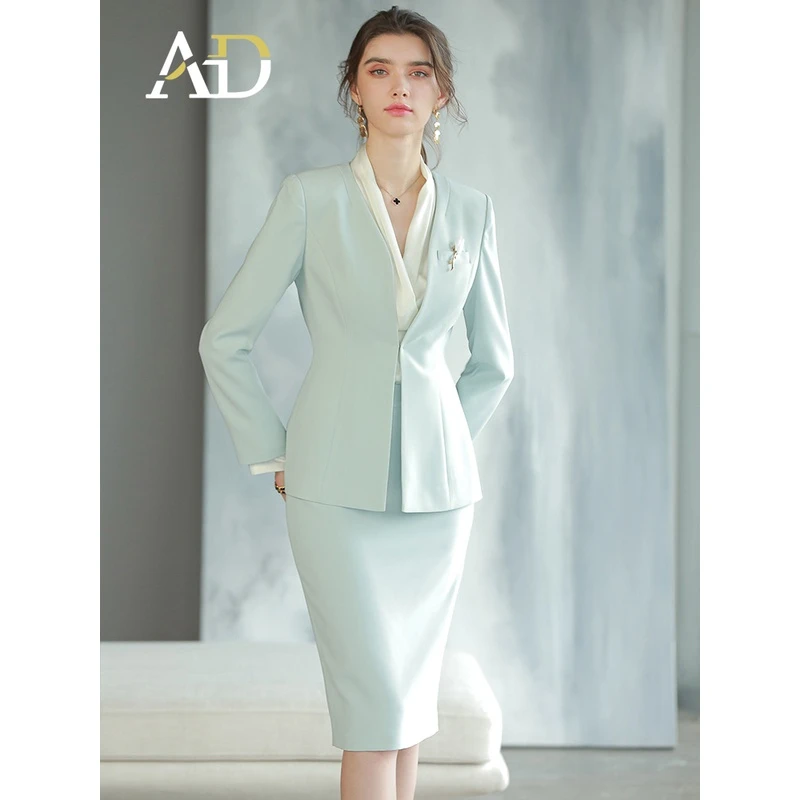 AD主持人C1584正装女高端工作服气质女神范西装套裙播音艺考服装