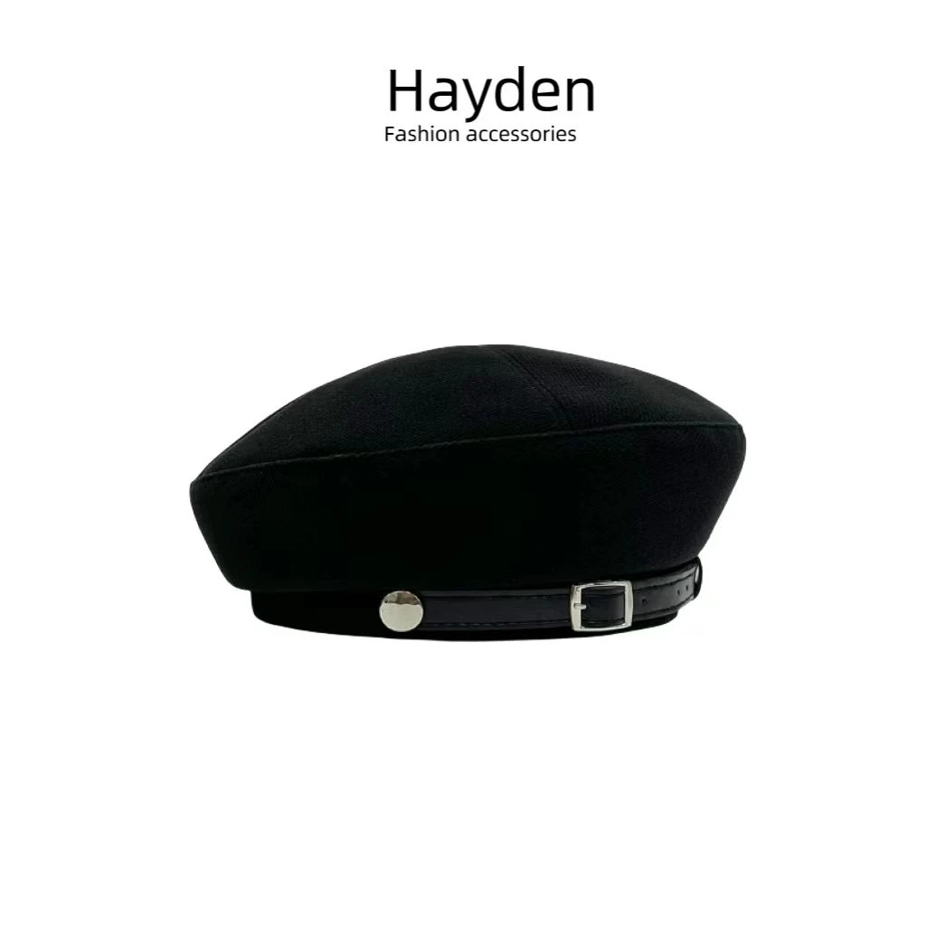 Hayden现显脸小贝雷帽女冬季百搭蓓蕾帽日系文艺复古画家八角帽子